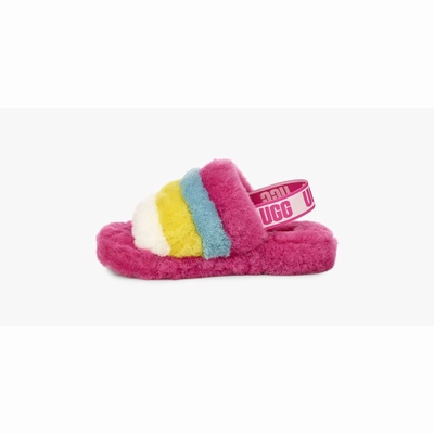 Chinelos UGG Fluff Yeah Rainbow Criança Multicoloridas | PT-OVZWL